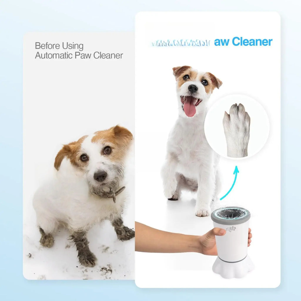 ALL for PAWS Automatic Dog Paw Cleaner - Portable Electric Foot Washer with Silicone Brush, Two Speed Settings, and Suction Cup Base