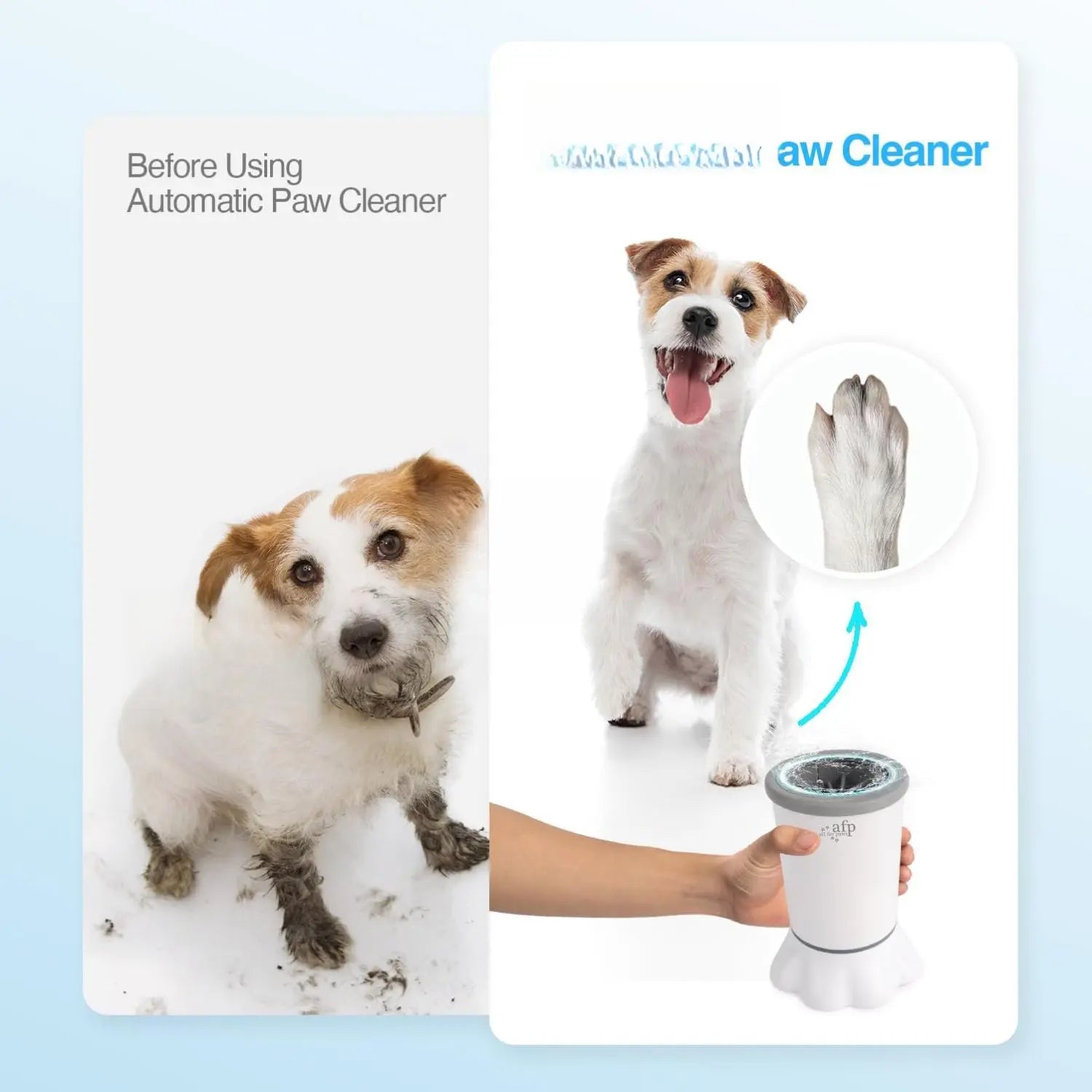 ALL for PAWS Automatic Dog Paw Cleaner - Portable Electric Foot Washer with Silicone Brush, Two Speed Settings, and Suction Cup Base