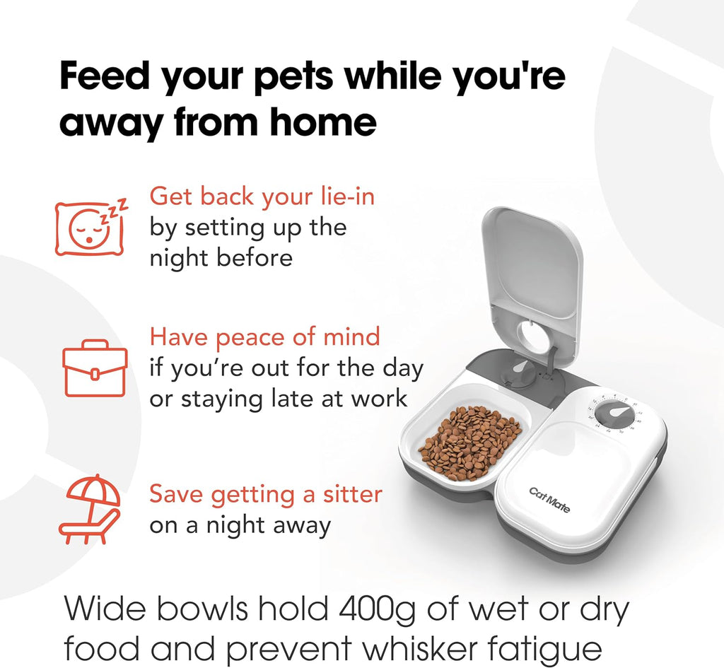 PawsJoy DuoFeast – 2-Meal Automatic Pet Feeder