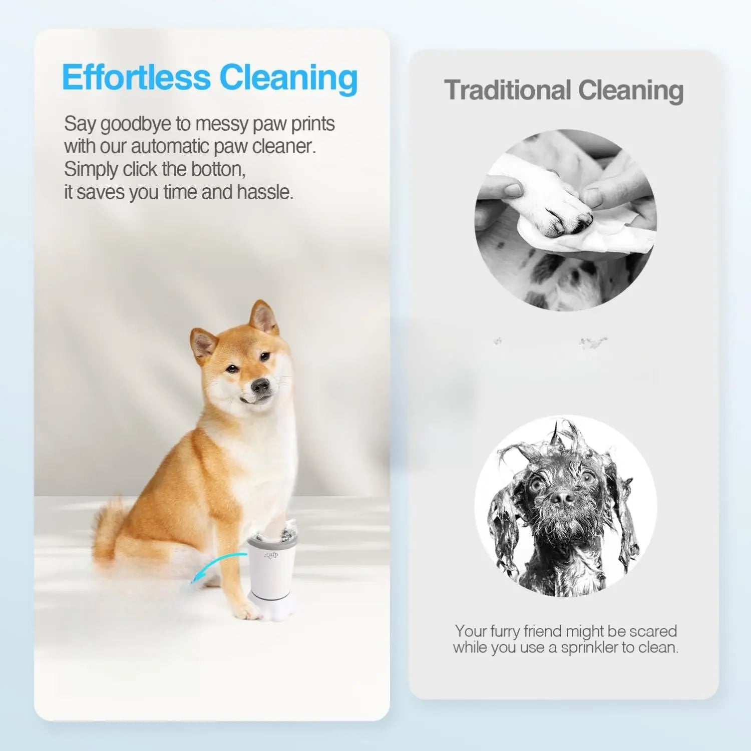 ALL for PAWS Automatic Dog Paw Cleaner - Portable Electric Foot Washer with Silicone Brush, Two Speed Settings, and Suction Cup Base