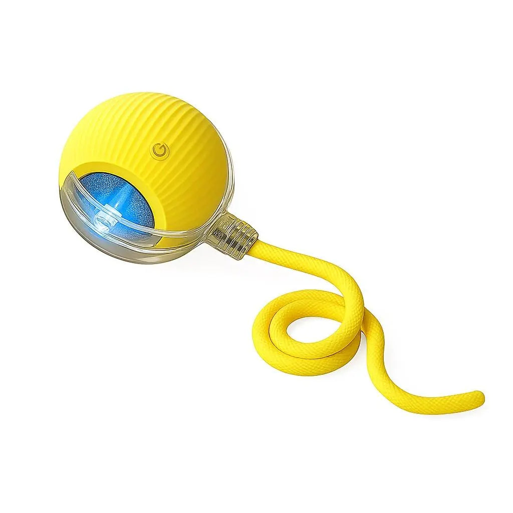 Mizusu Interactive Teaser Toy for Cats and Dogs with Two Additional Tails - Kitten Rolling Ball Toy and Pet Accessories