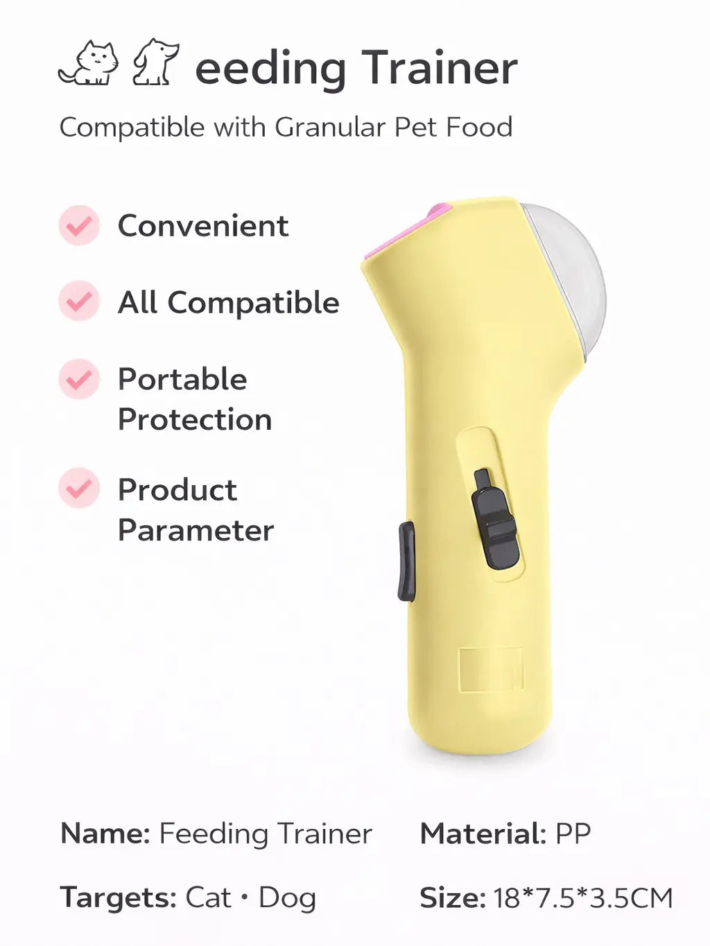 Portable Interactive Pet Treat Launcher - Handheld Snack Shooter for Dogs and Cats, Ideal for Training and Enrichment Activities