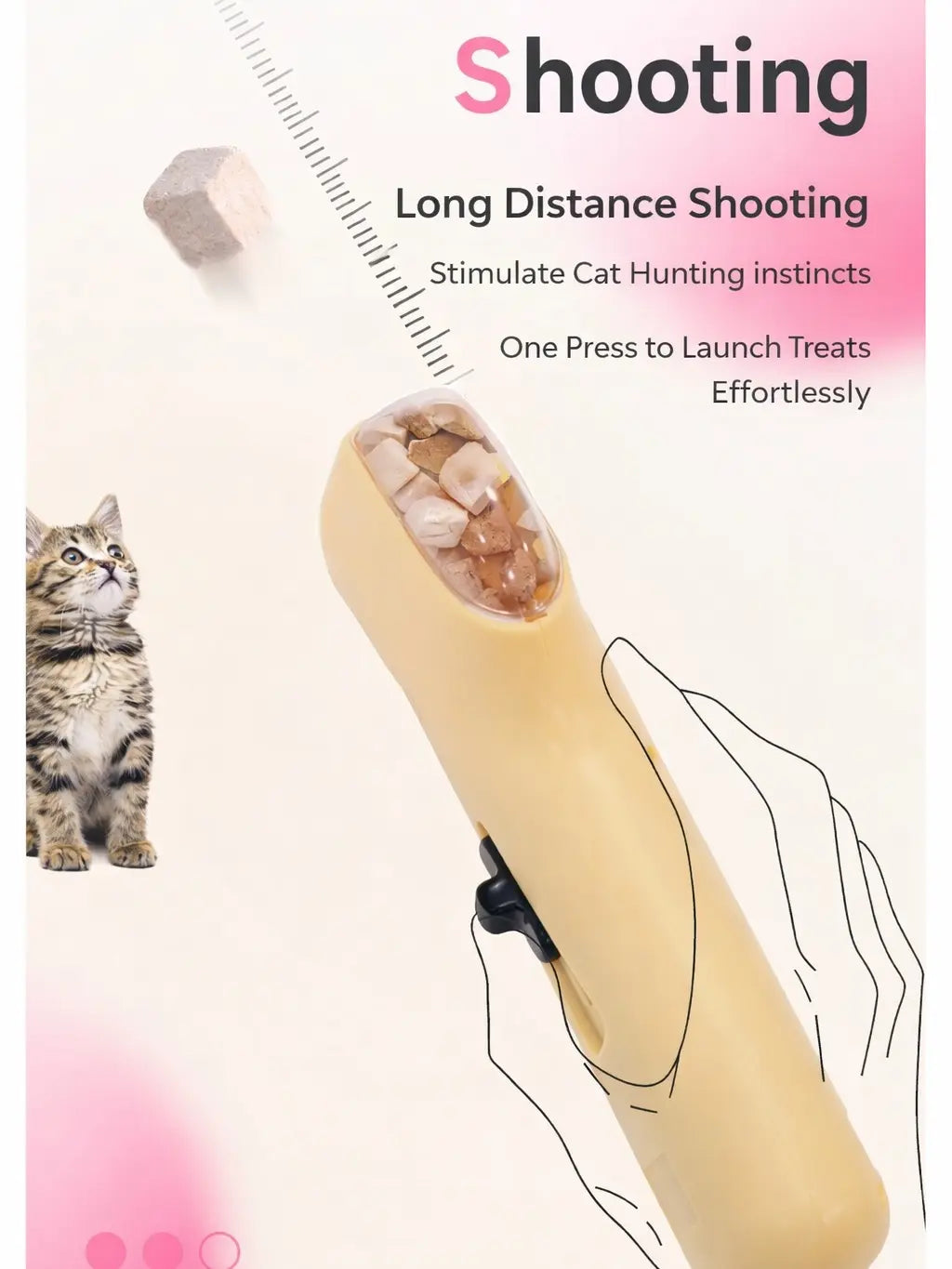 Portable Interactive Pet Treat Launcher - Handheld Snack Shooter for Dogs and Cats, Ideal for Training and Enrichment Activities