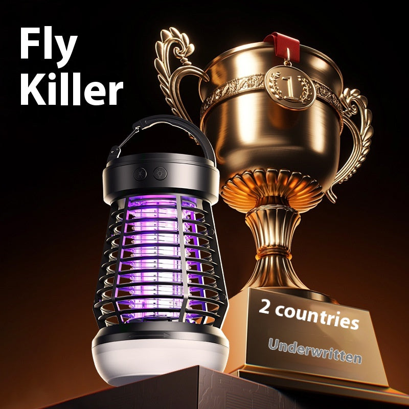 2In1 Mosquito Killer Lamp Electric Fly Catcher USB Rechargeable Electric Mosquito Swatter Electric Fly Trap with Night Light S0S Emergency Light Mosquito Killer Terrace Camping