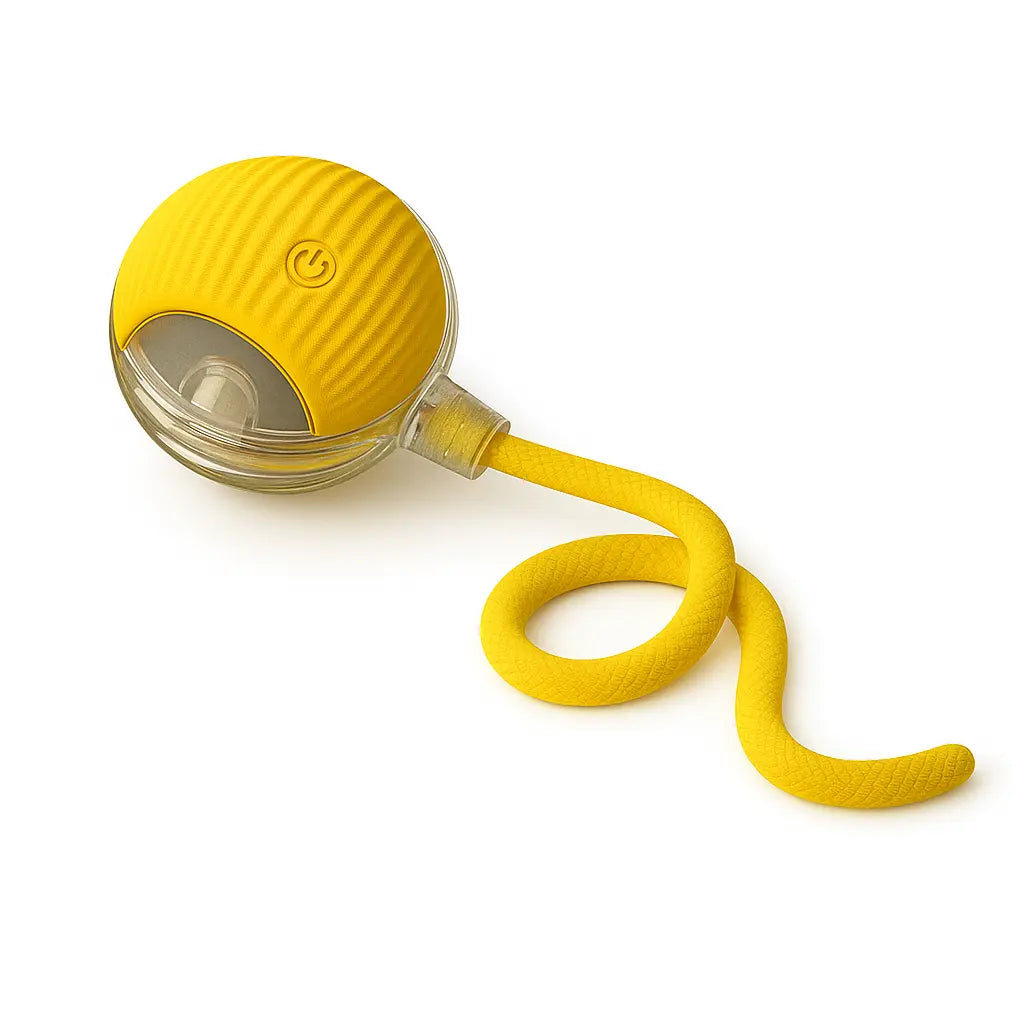 Mizusu Interactive Teaser Toy for Cats and Dogs with Two Additional Tails - Kitten Rolling Ball Toy and Pet Accessories