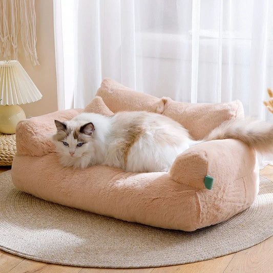 Washable plush pet bed – warm and comfy for cats and dogs in winter