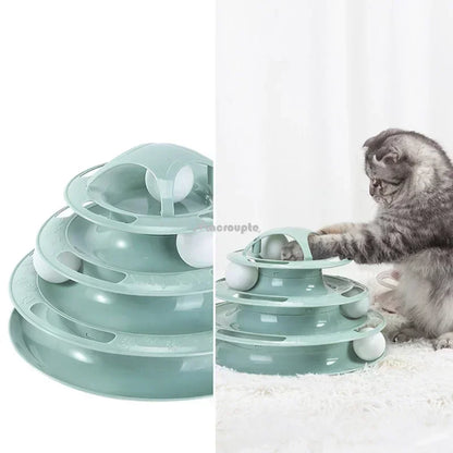 3/4-level interactive cat toy tower for fun and training