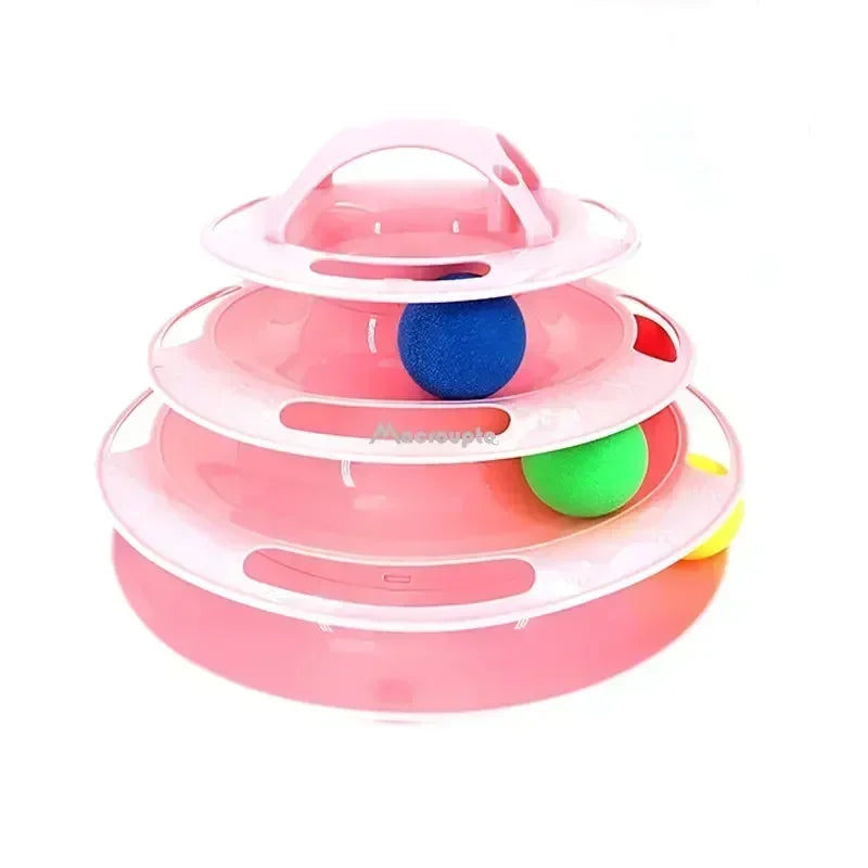 3/4-level interactive cat toy tower for fun and training