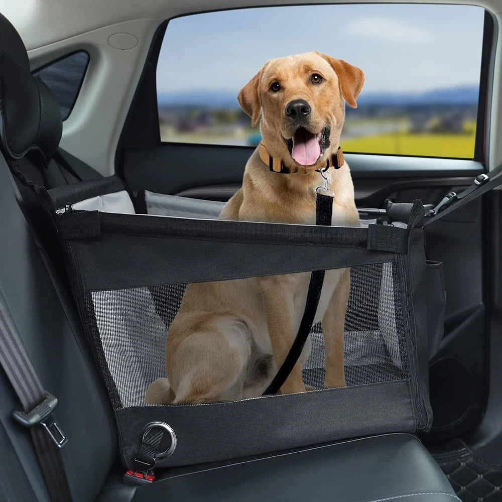 Washable car seat cushion with hanging bag – comfortable for pet travel