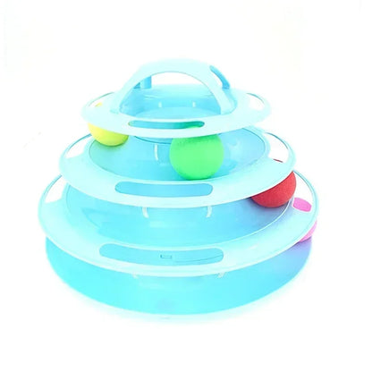 3/4-level interactive cat toy tower for fun and training