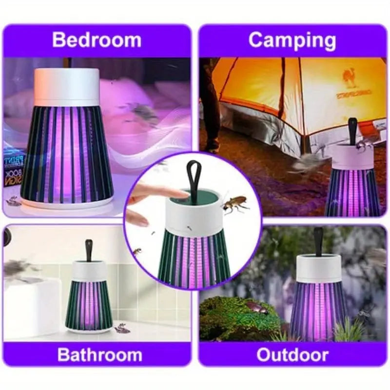 USB Rechargeable Model Electric Shock Mosquito Killer Lamp Portable Mosquito Lamp for Household Bedroom Outdoor Camping