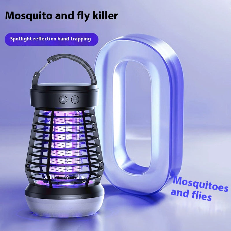 2In1 Mosquito Killer Lamp Electric Fly Catcher USB Rechargeable Electric Mosquito Swatter Electric Fly Trap with Night Light S0S Emergency Light Mosquito Killer Terrace Camping