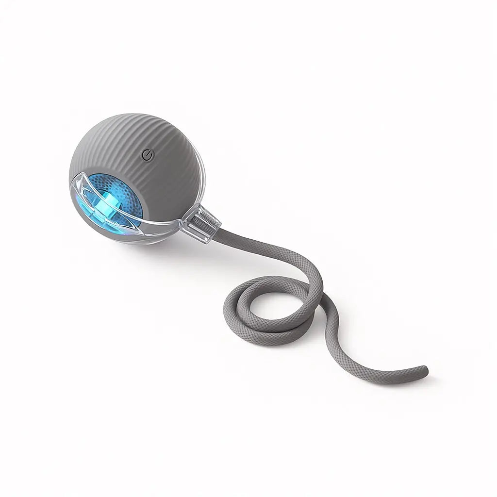Mizusu Interactive Teaser Toy for Cats and Dogs with Two Additional Tails - Kitten Rolling Ball Toy and Pet Accessories